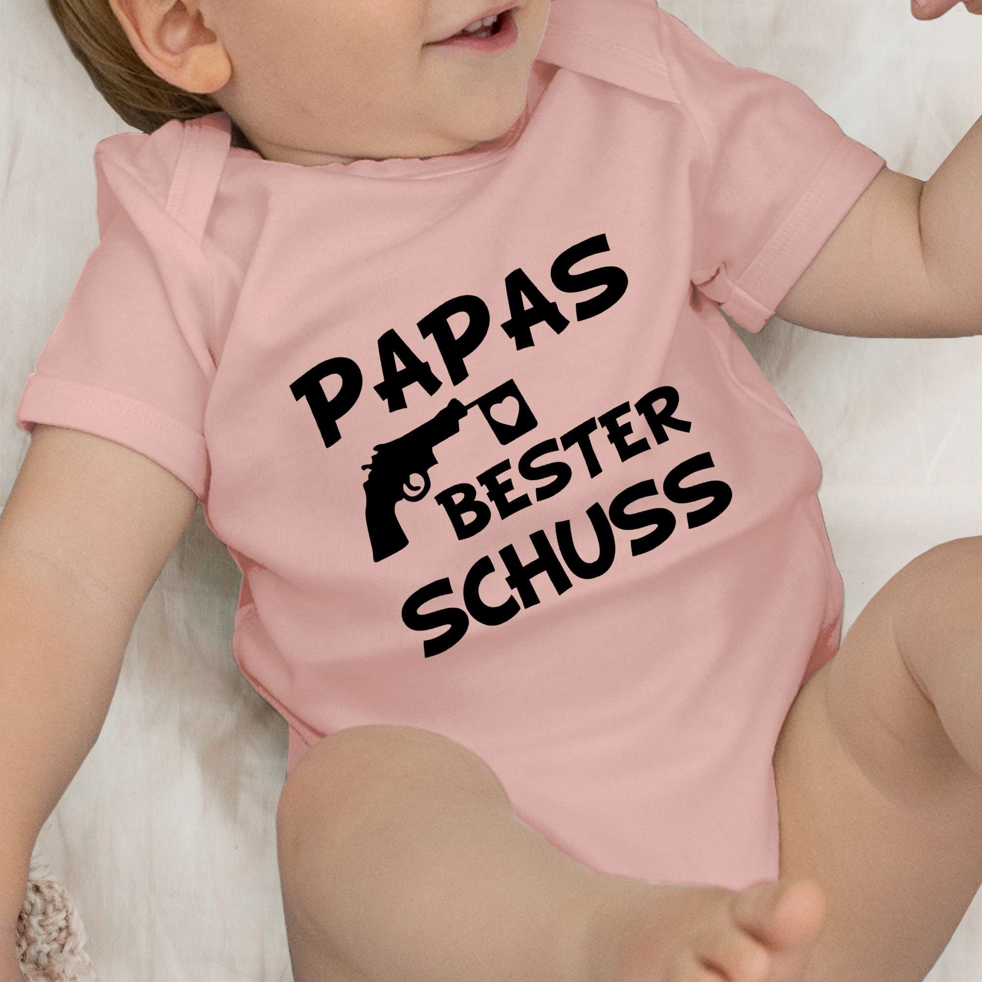 Geschenk bester Shirtbody 1 Baby Shirtracer Papas Vatertag Treffer Babyrosa
