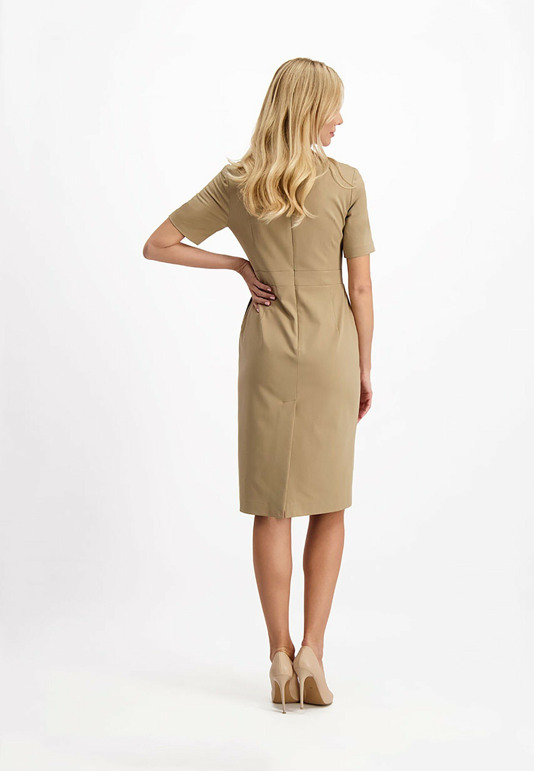 Damen Kleider Lavard Sommerkleid ein Kamel-Business-Kleid mit Midi-Länge