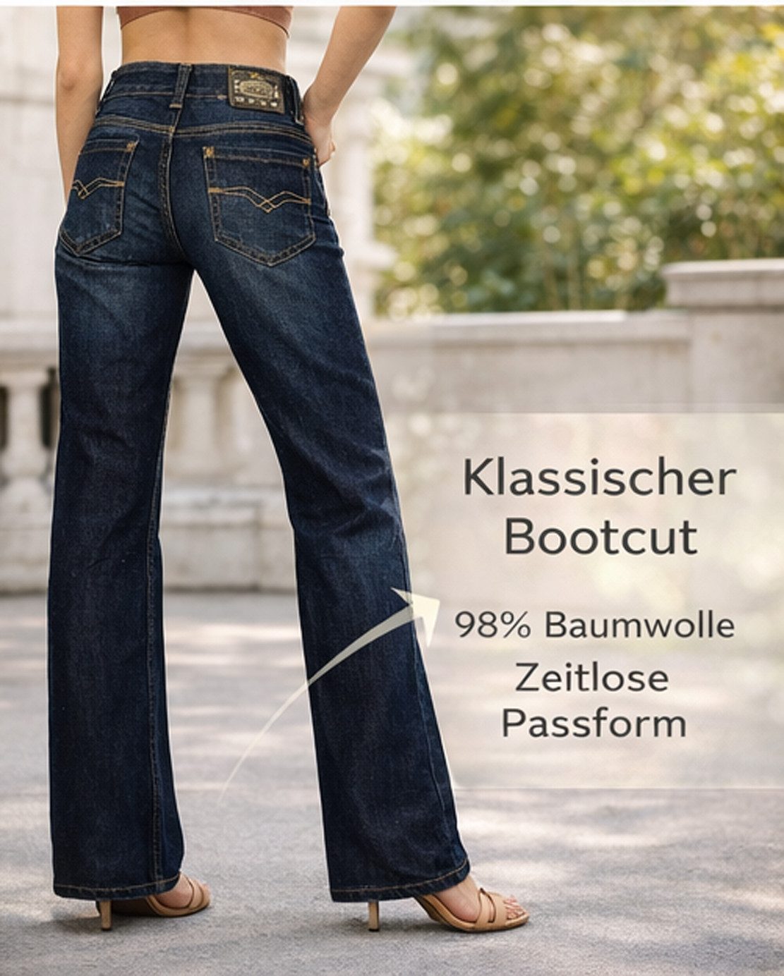Kaiser24 Bootcut-Jeans Replay Damen Bootcut Jeans in Dunkelblau – 98% Baumwolle – Bild 4 von 5
