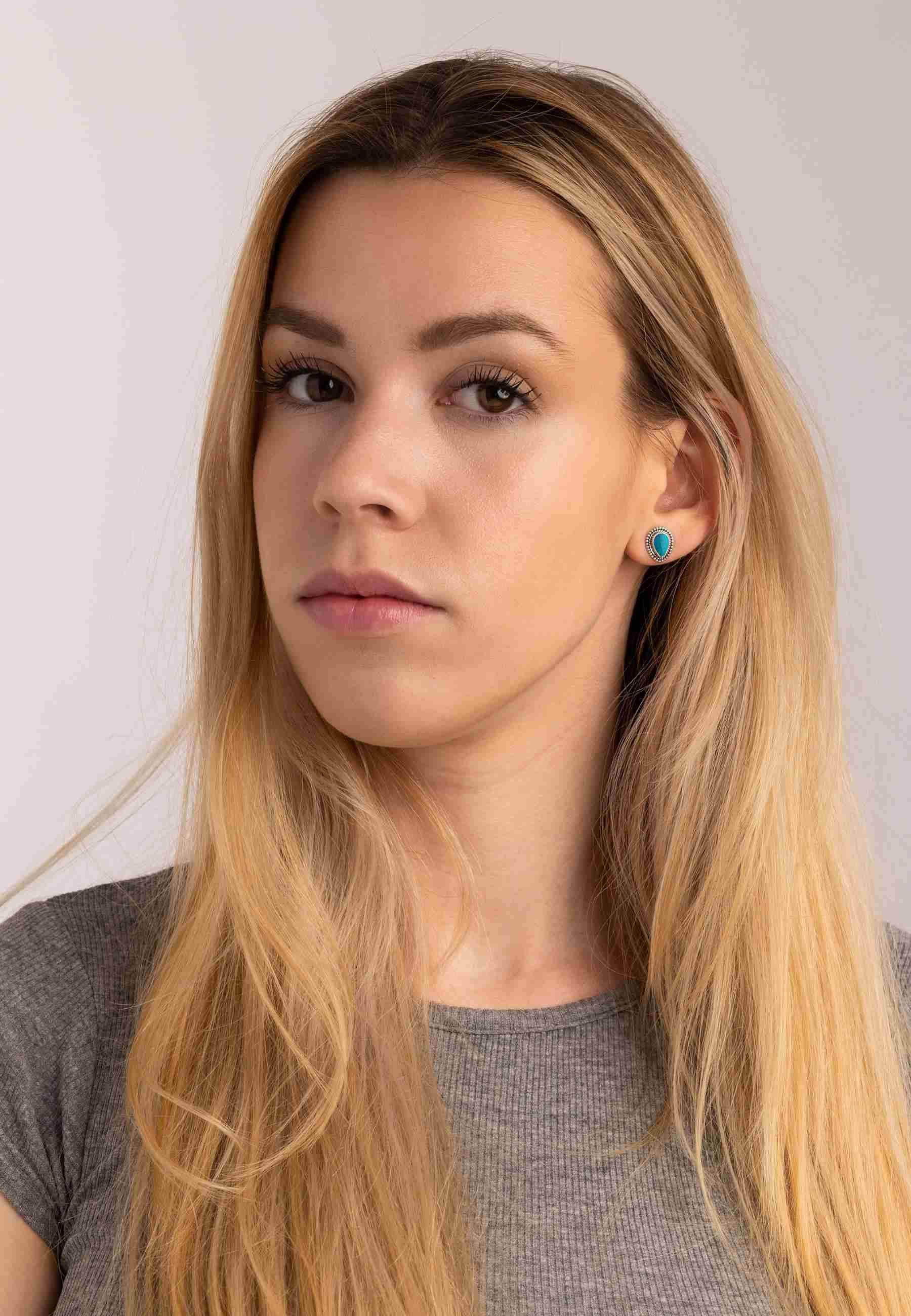 mantraroma Paar Ohrstecker NILA aus 925 Silber mit Türkis (Paar, Paar Ohrri günstig online kaufen