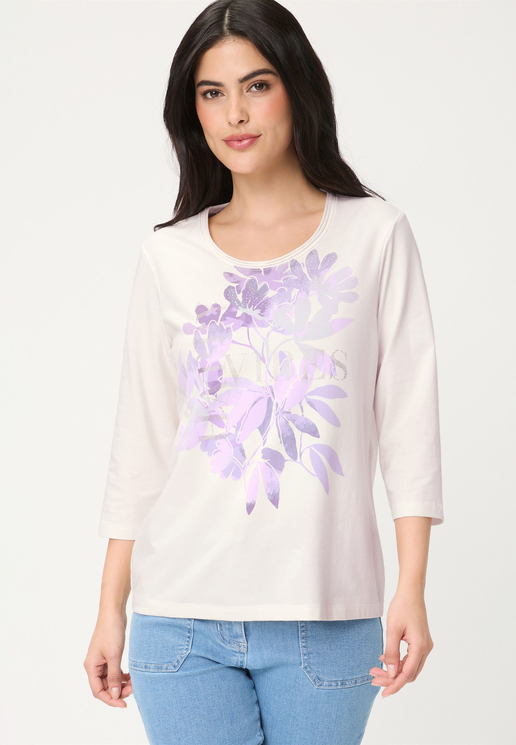 Olsen T-Shirt Shirt mit verziertem Placement-Print