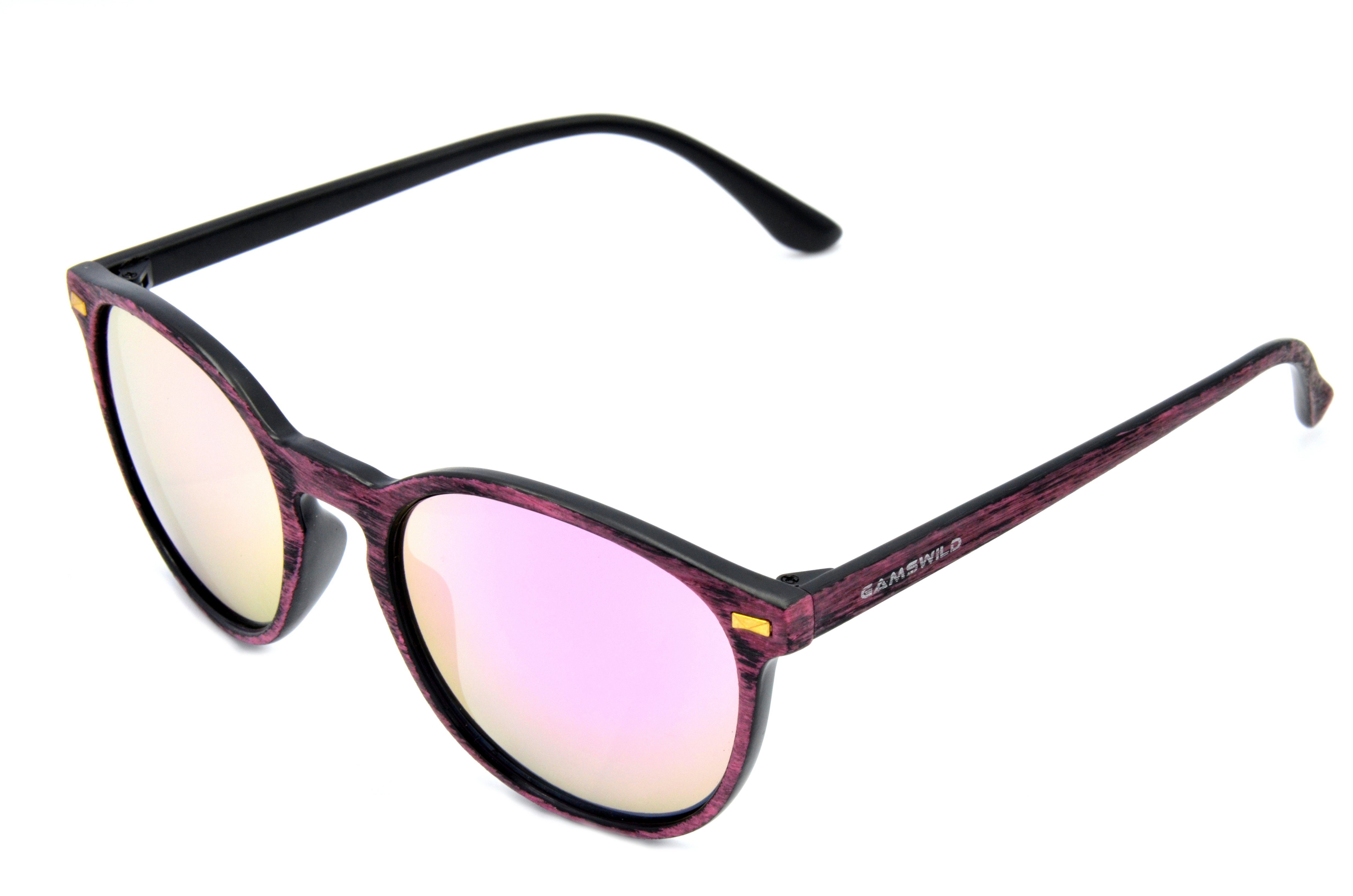 Gamswild Sonnenbrille UV400 GAMSSTYLE Holzoptik verspiegelte Gläser Modebrille Damen Herren Modell WM1020 WM1122