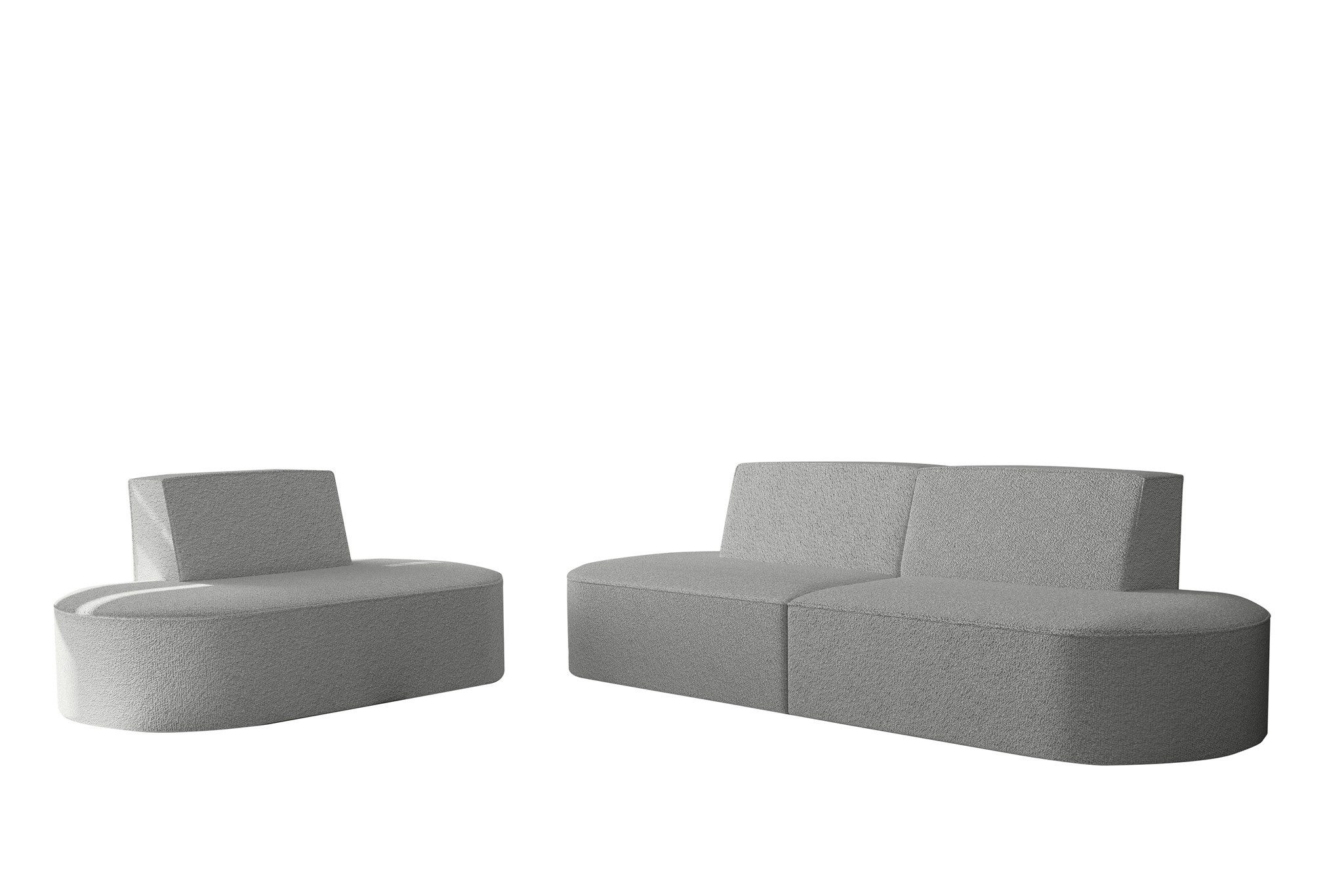 Fun Möbel Polstergarnitur Sofaset Designersofa MILOT 2-1 in Stoff, (Set, 2-tlg), Rundumbezug