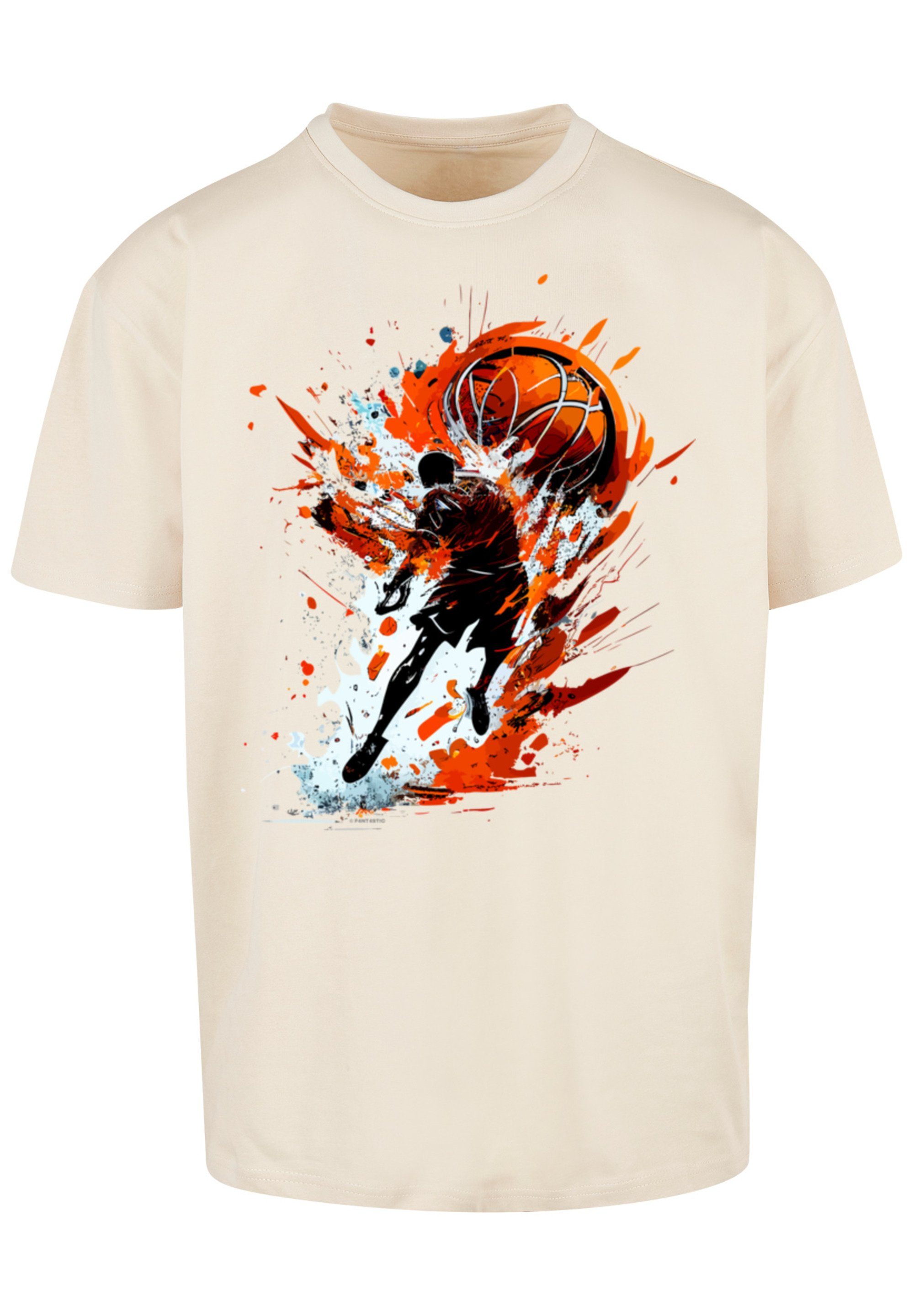 F4NT4STIC T-Shirt Basketball Splash TEE OVERSIZE Sport sand Print