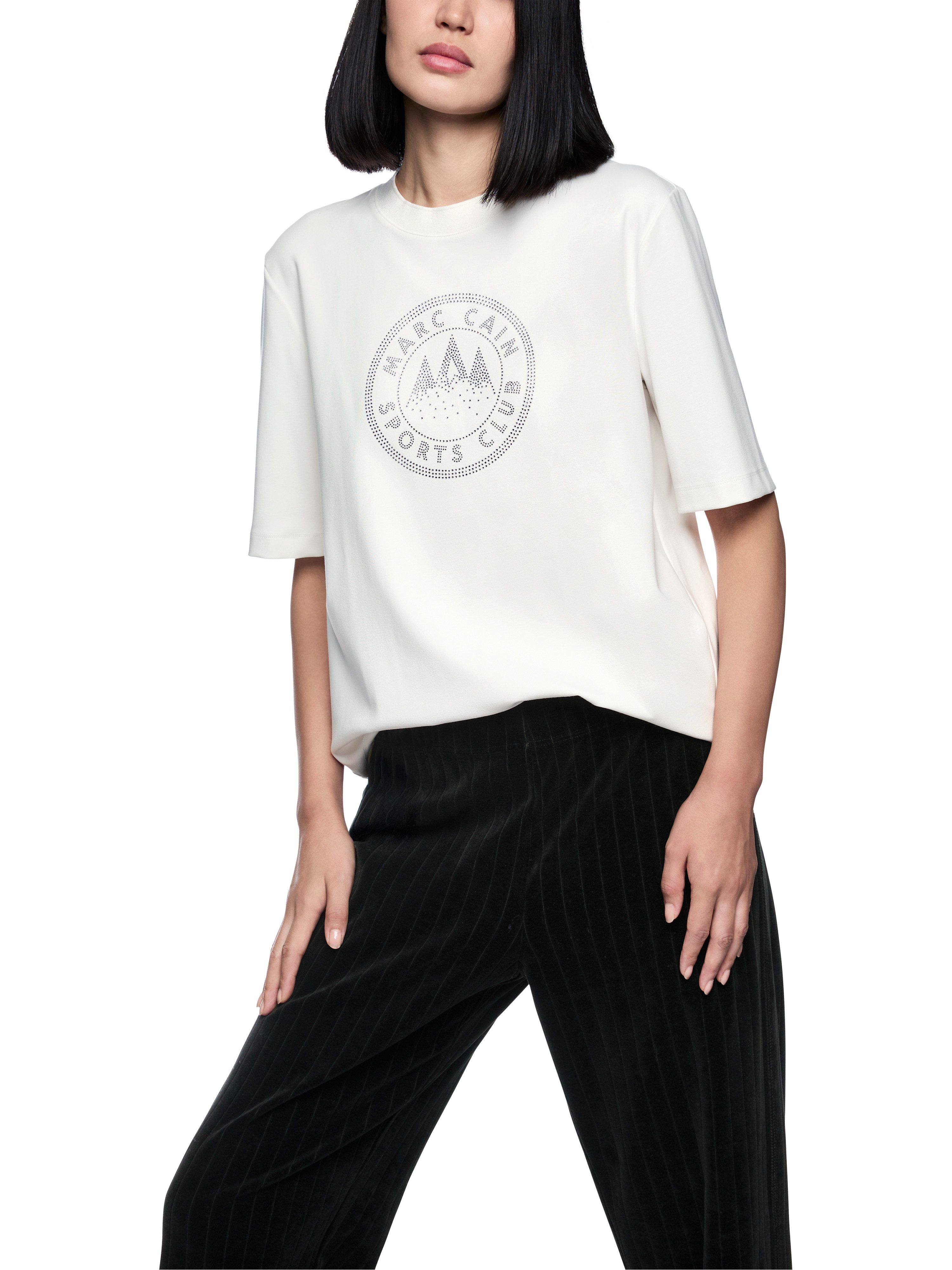 Marc Cain T-Shirt Ski is the Limit Premium Damenmode mit Hotfix-Motiv mit S günstig online kaufen