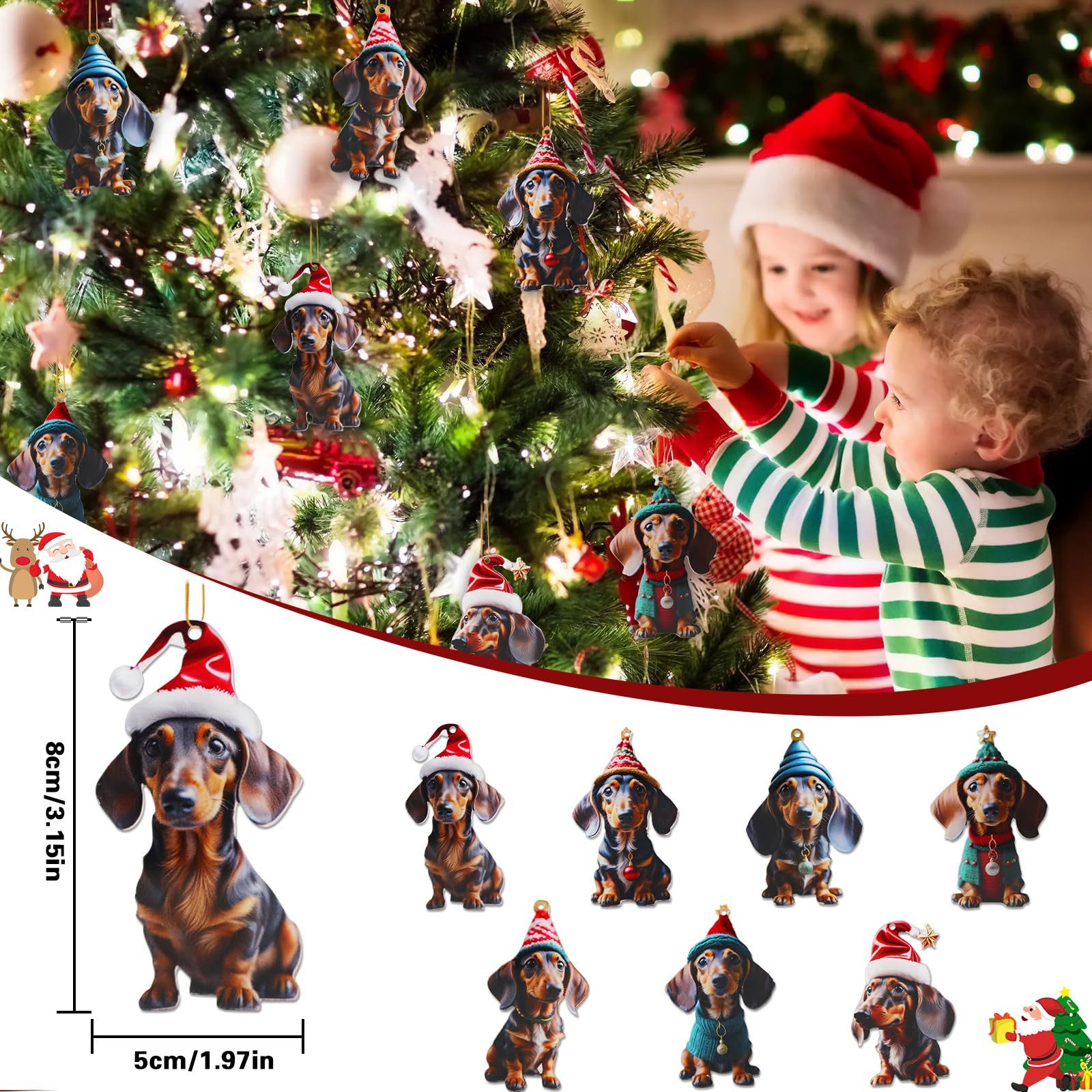Bundviel Dekohänger 7stk Dackel Anhänger Schmecken Weihnachtsdeko Hunde Hän günstig online kaufen
