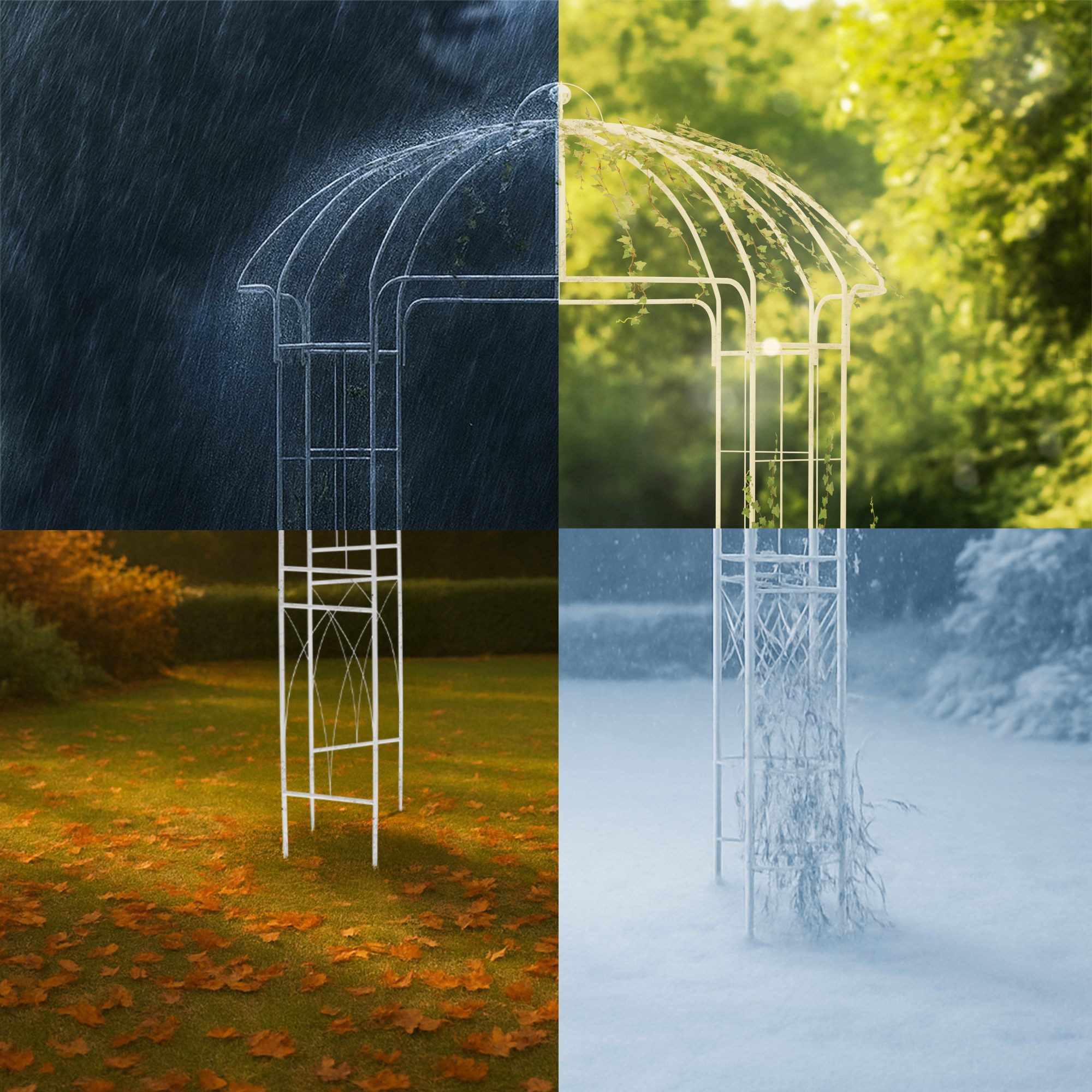 CLP Rosenbogen Pavillon Keira, 1 St., 1er, wetterfester Gartenpavillon, Metall-Rosenbogen