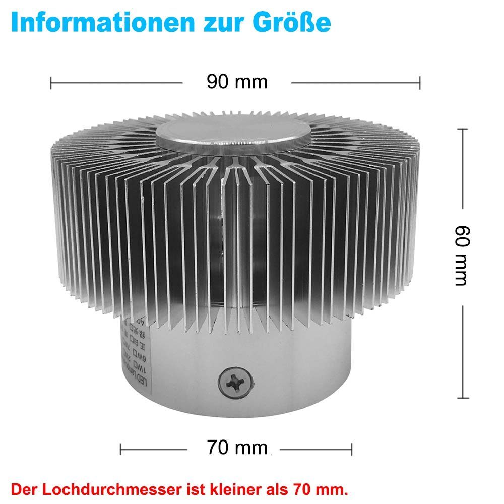 Rosnek LED Deckenleuchte 3W, Kaltes Weiß/RGB, Aluminium, Für Wohnzimmer Sch günstig online kaufen