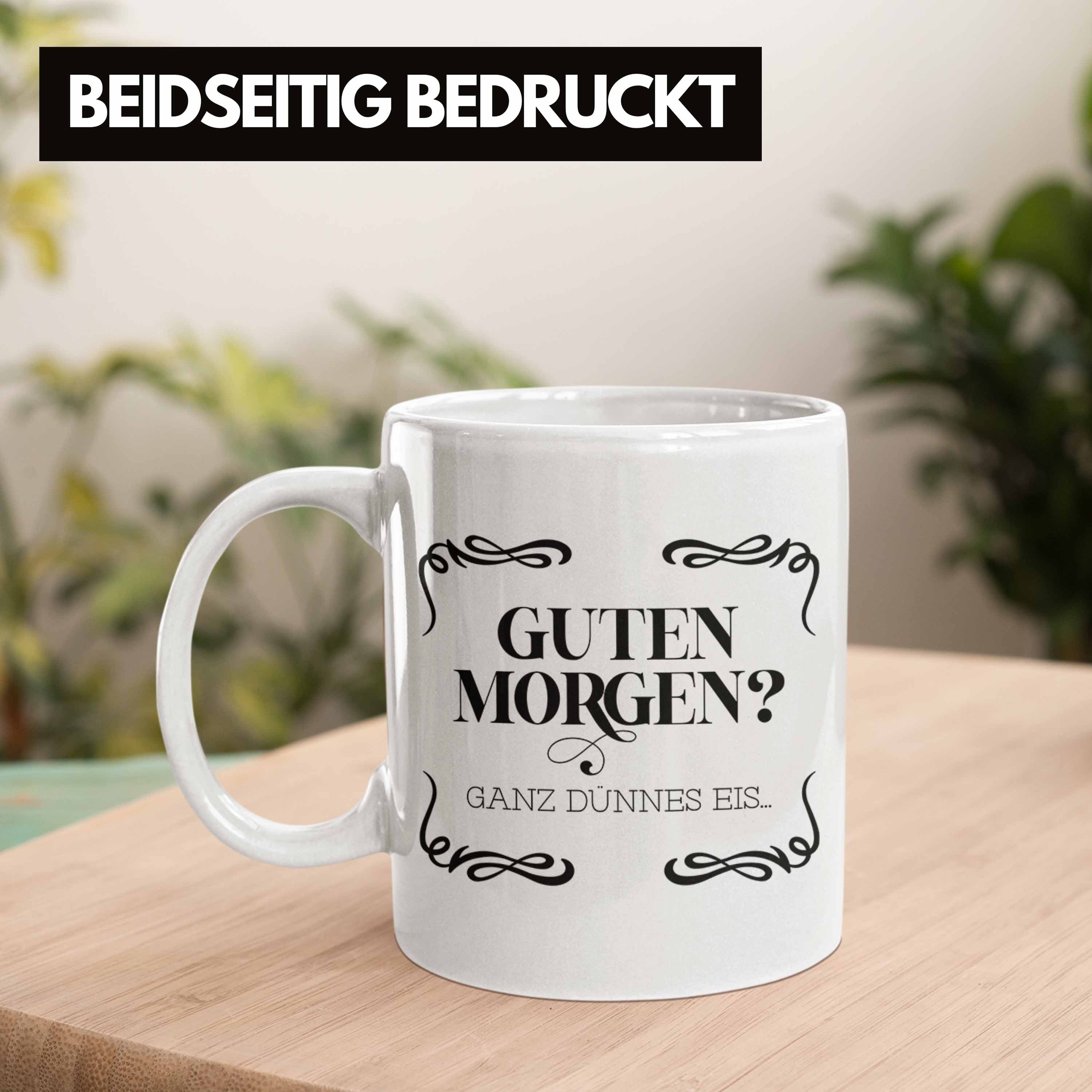 Weiss Ganz Geschenk Trendation Morgen? Guten Tasse Dünnes Trendation Eis Lustiger - Spruch