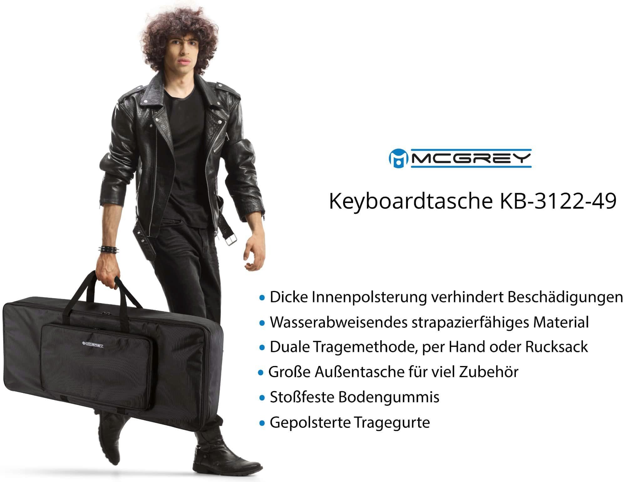 McGrey Piano-Transporttasche KB-3122-49 Keyboardtasche 49, Keyboard-Tasche mit Wasserabweisendem Material, dicke Innenpolsterung