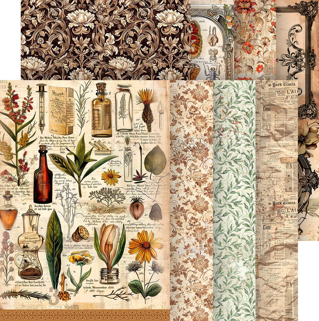 Ciao Bella Seidenpapier Motiv-Strohseiden Sortiment 'Schönheiten der Natur, DIN A5, 8er-Set