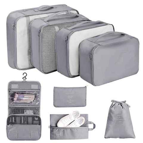 CALIYO Kofferorganizer 8-Tlg Kofferorganizer Koffer Organizer,Wasserdichte Packing Cubes (8-tlg), für Urlaub und Reisen, Packwürfel Set Reise Würfel