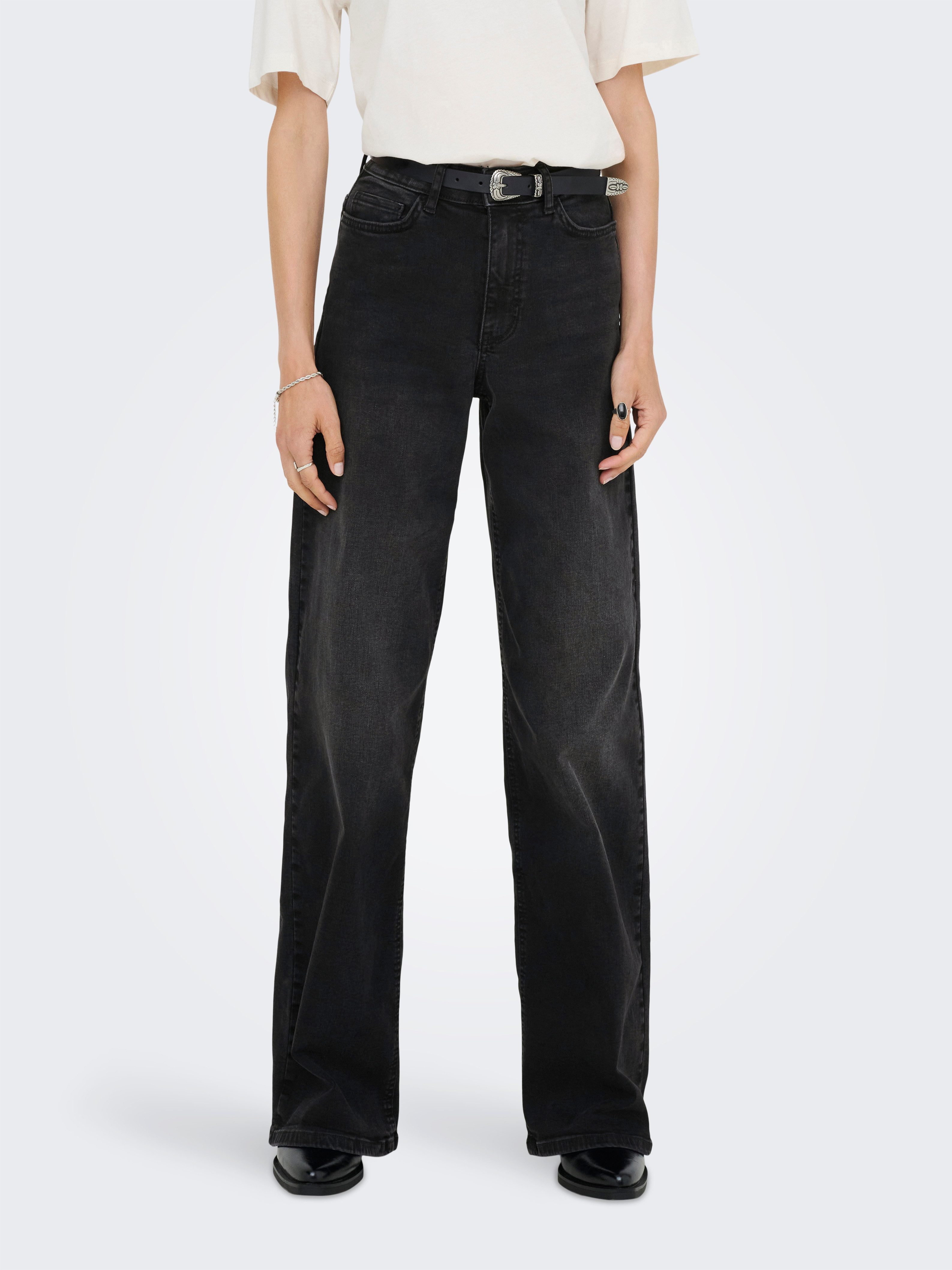 JDY High-waist-Jeans JDYFELINA-FINA HW WIDE BLK günstig online kaufen