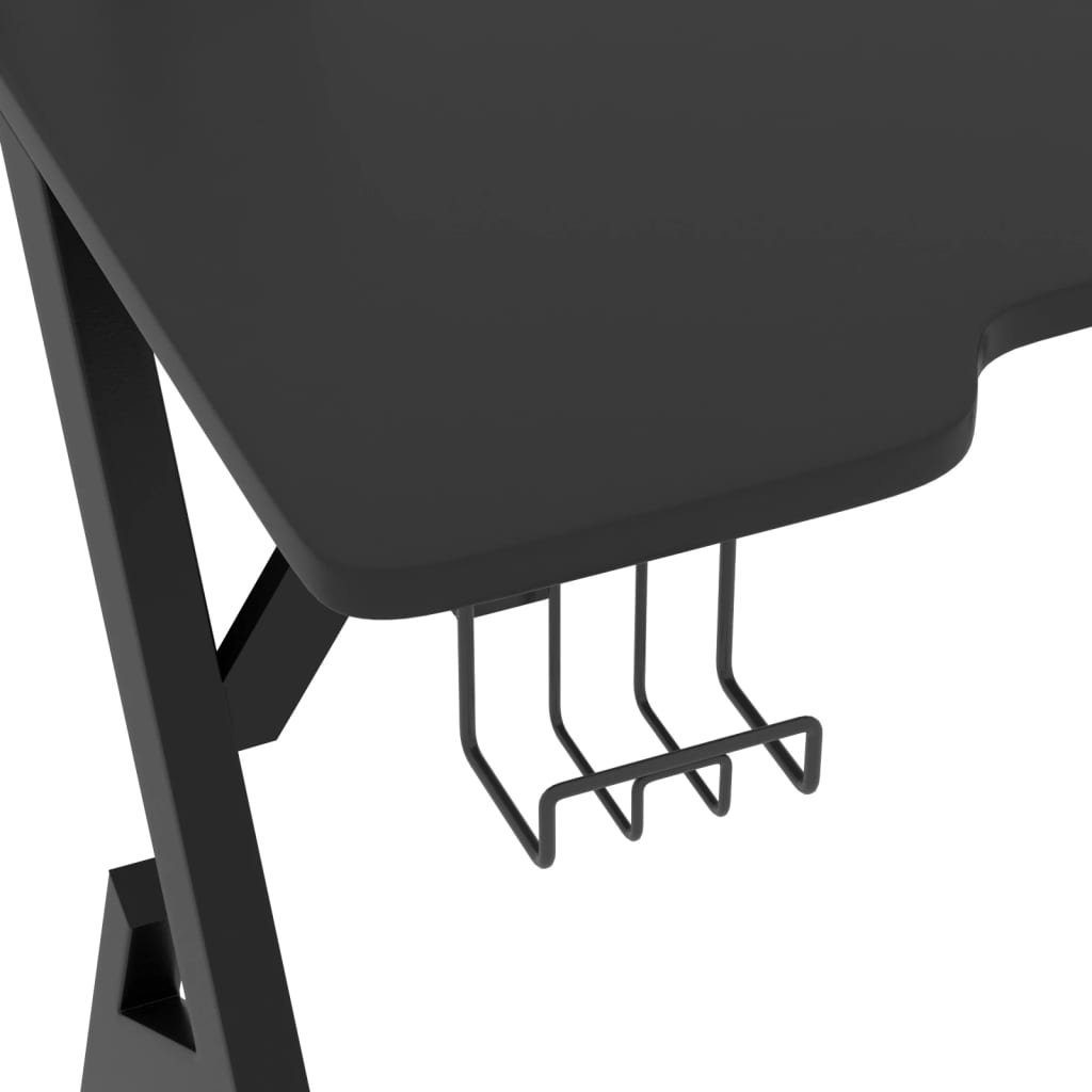 Schreibtisch Y-Gestell furnicato Gaming-mit 90x60x75 cm Schwarz