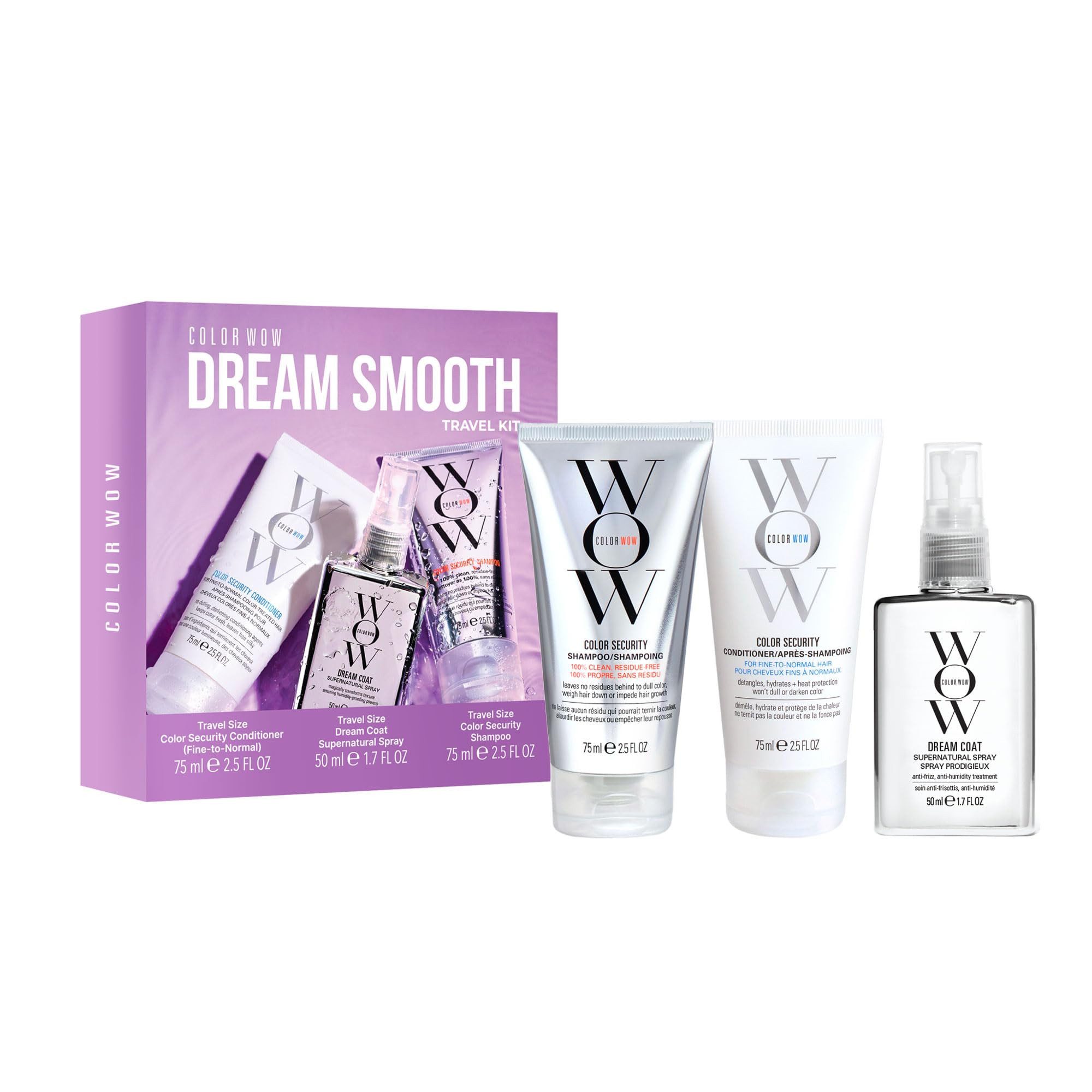 COLOR WOW Haarpflege-Set Color Wow Dream Smooth Discovery Set Anti-Frizz 200 ml, 3-tlg., reichhaltig