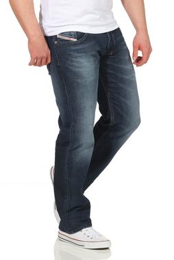 Diesel Gerade Jeans Diesel Herren Jeans LARKEE 084KW Dezenter Used-Look, Basic, Regular Straight, Uni