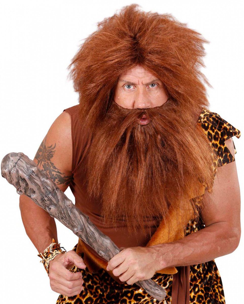 Horror-Shop Kostüm-Perücke Neandertaler & Pirat Charakter Perücke mit Bart
