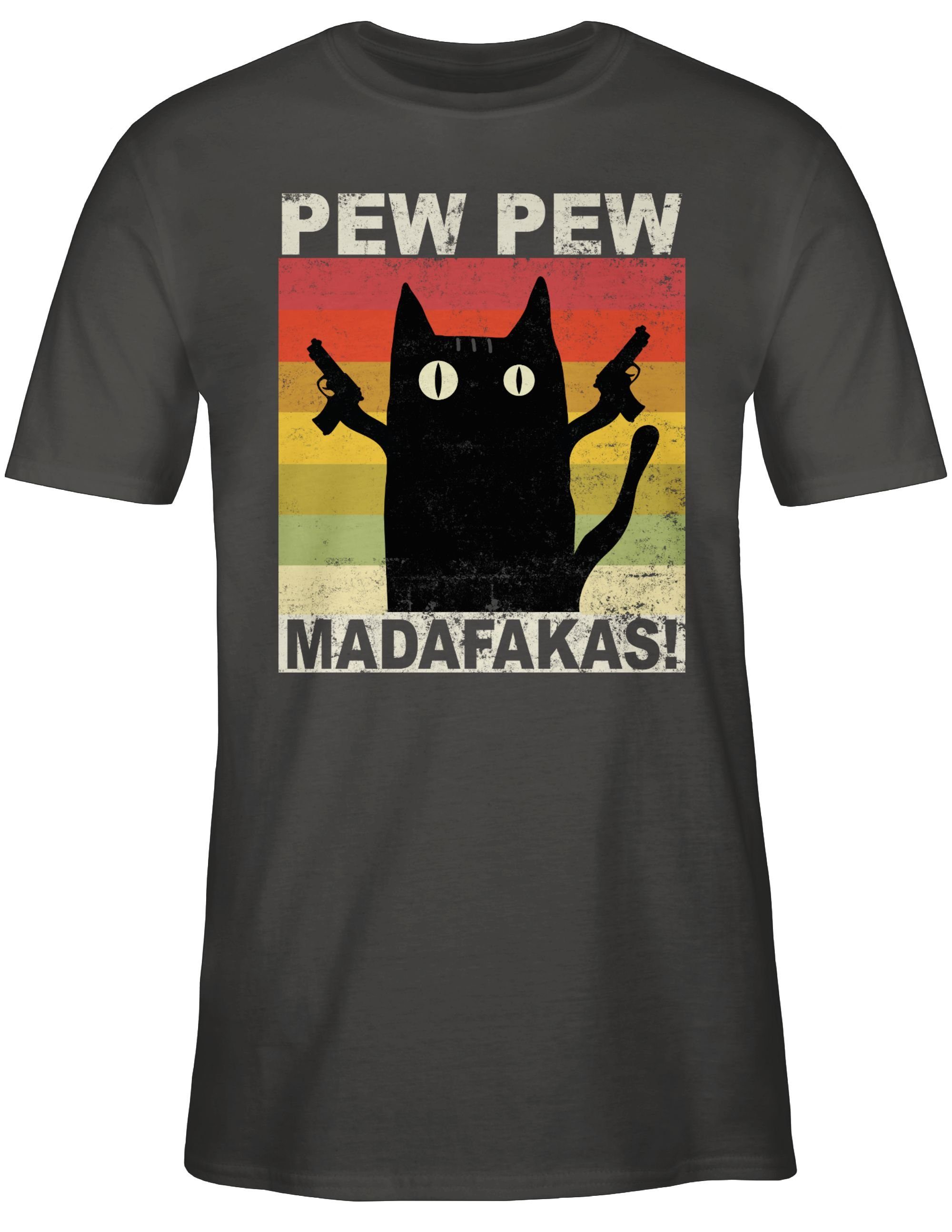 Pew T-Shirt Pew Madafakas Shirtracer Statement Sprüche Dunkelgrau 02