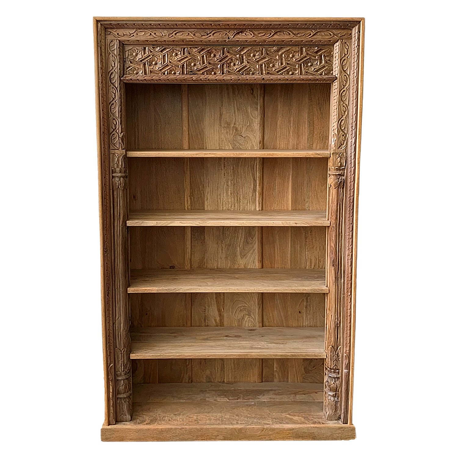 Marrakesch Orient & Mediterran Interior Bücherregal Orientalisches Bücherregal Antik 17 edel aus Mango-Massivholz 220 cm, 1-tlg., Handarbeit