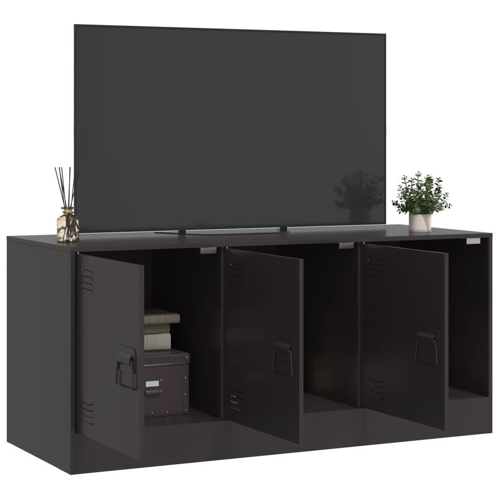 vidaXL Schrankmodule TV-Schrank Schwarz 99x39x44 cm Stahl