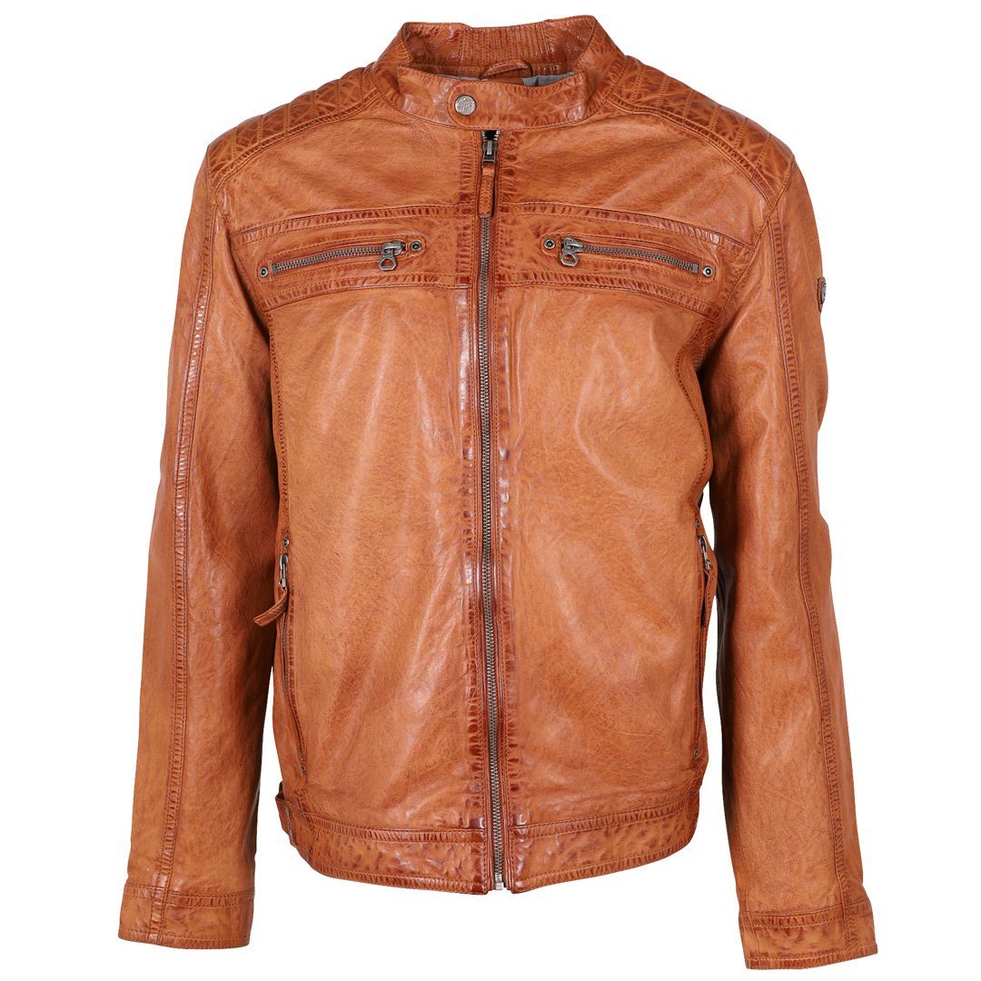 Gipsy Lederjacke Herren Bikerjacke GMGilian CF LONTV cognac