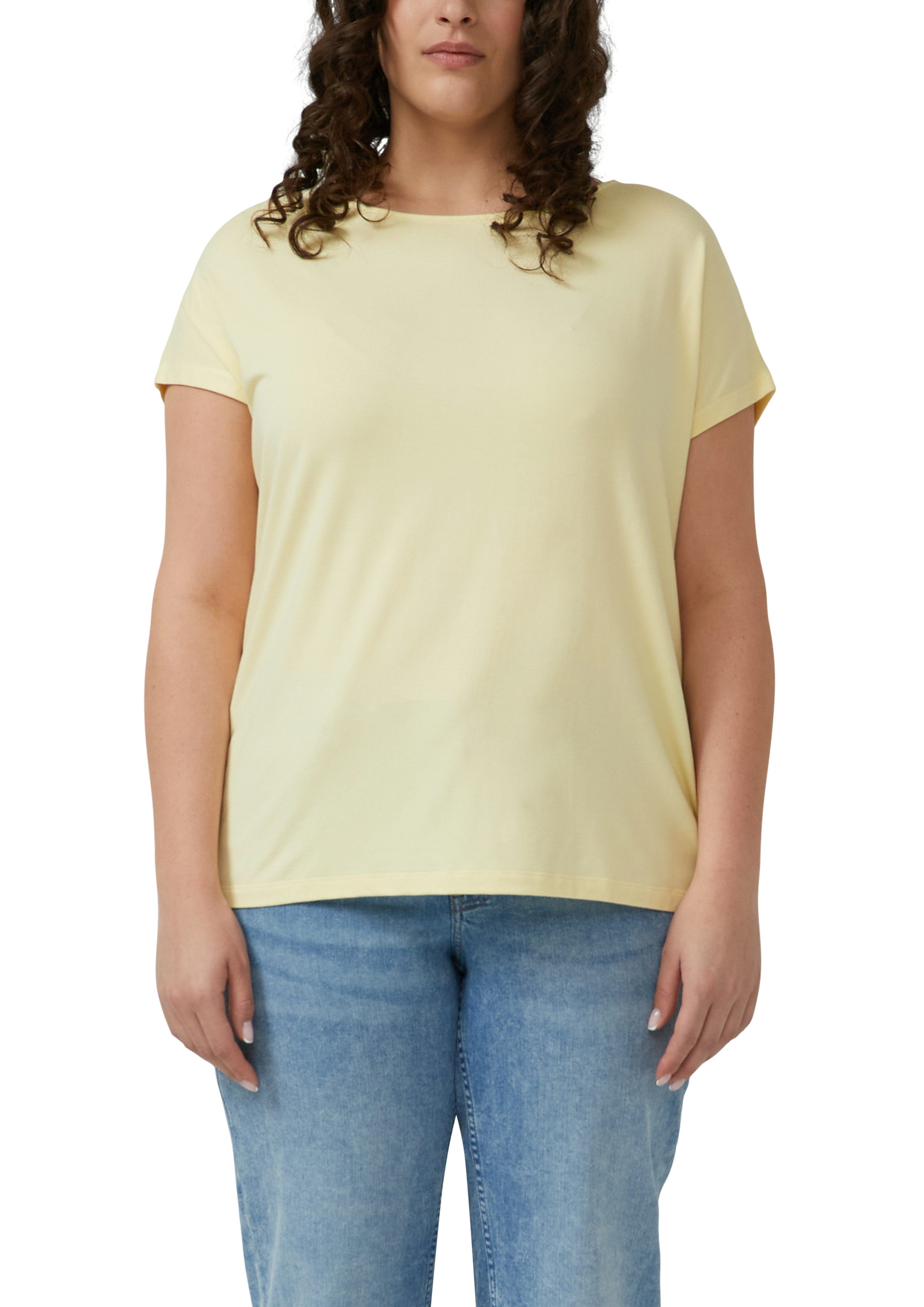 s.Oliver CURVE Kurzarmshirt Sommershirt mit Viskose/Stretch
