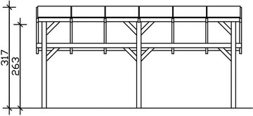 Skanholz Doppelcarport Schwaben, BxT: 648x630 cm, 263 cm Einfahrtshöhe, 648x630cm