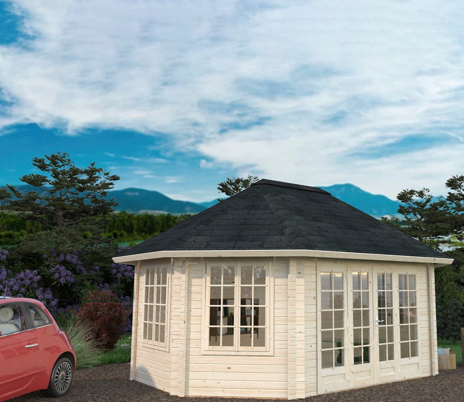Palmako Gartenhaus Pavillon Hanna, BxT: 653x503 cm, naturbelassen