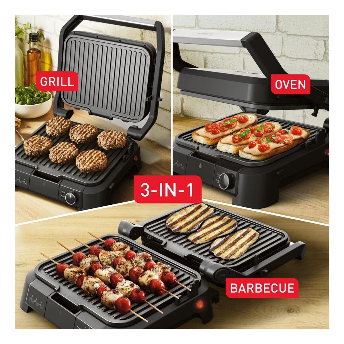 Tefal Kontaktgrill SuperGrill, 2000 W, 3-in-1, 2000 W