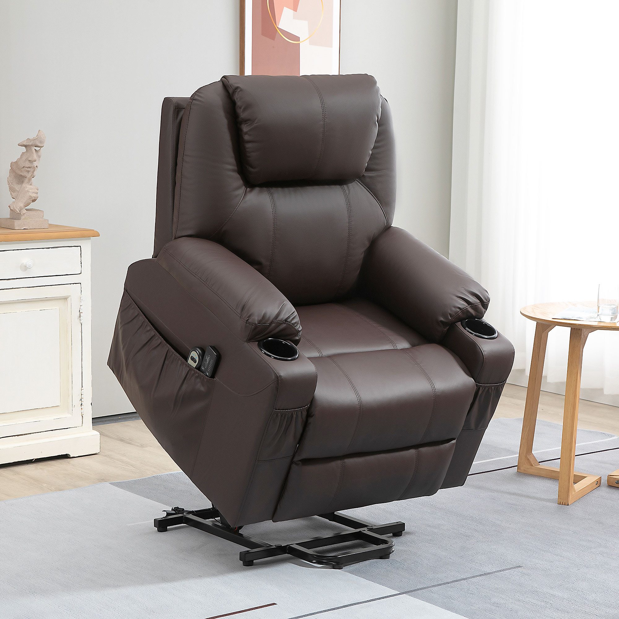 HOMCOM Massagesessel Elektrischer Aufstehsessel mit Seitentaschen günstig online kaufen