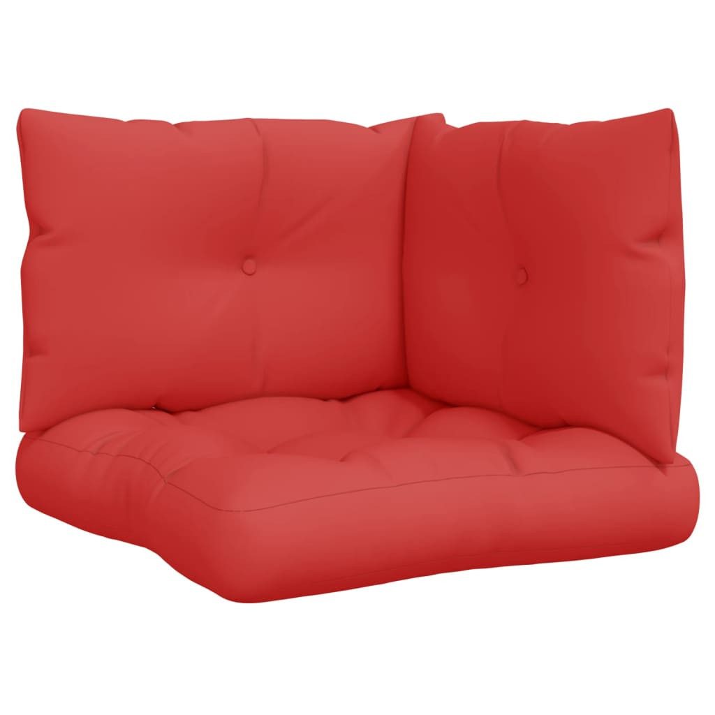 vidaXL Sitzauflage Palettenkissen 3-tlg. Rot Stoff, günstig online kaufen