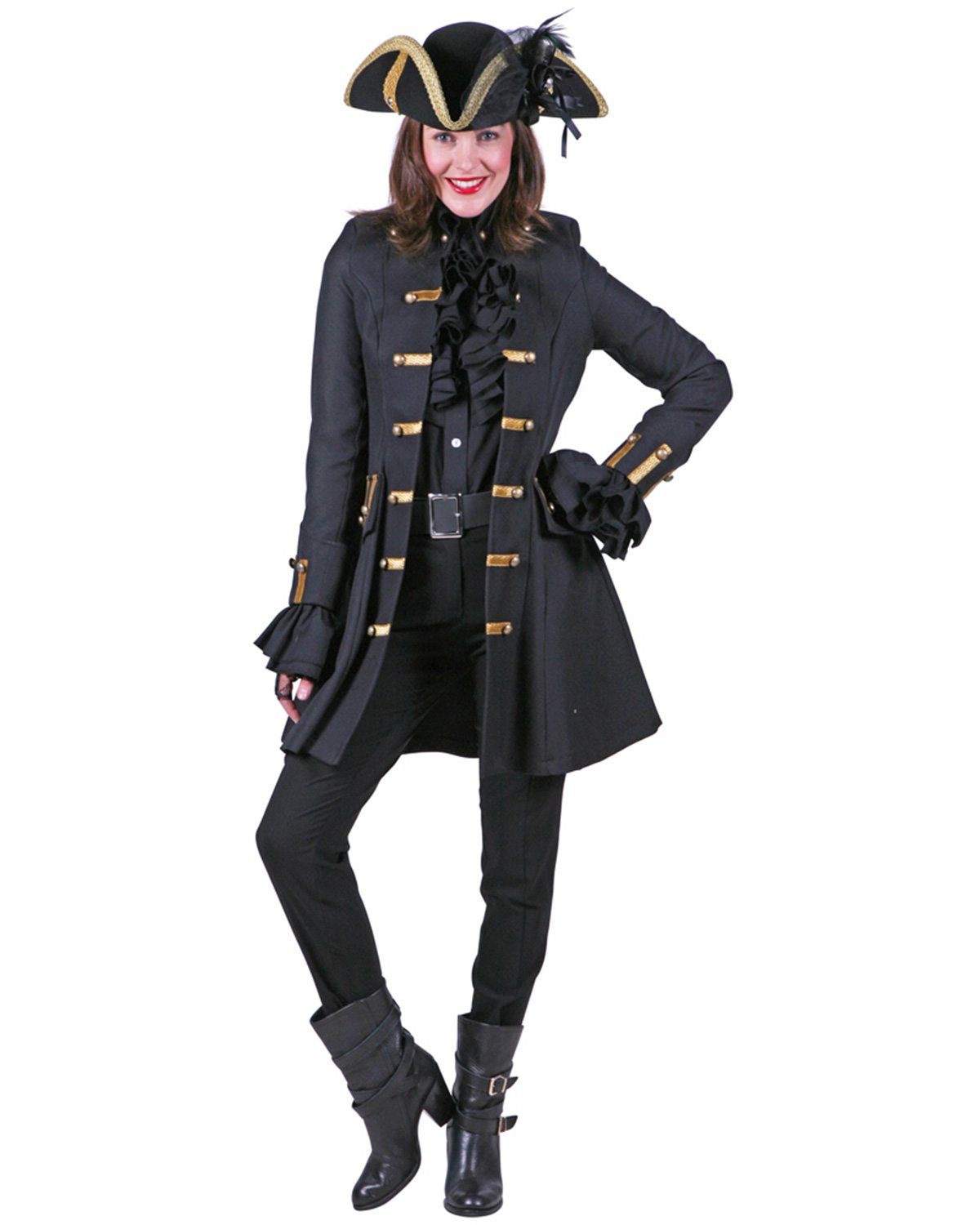 thetru Kostüm Piratin Jacke 'Jane Alday' Kostüm für Damen, Schw