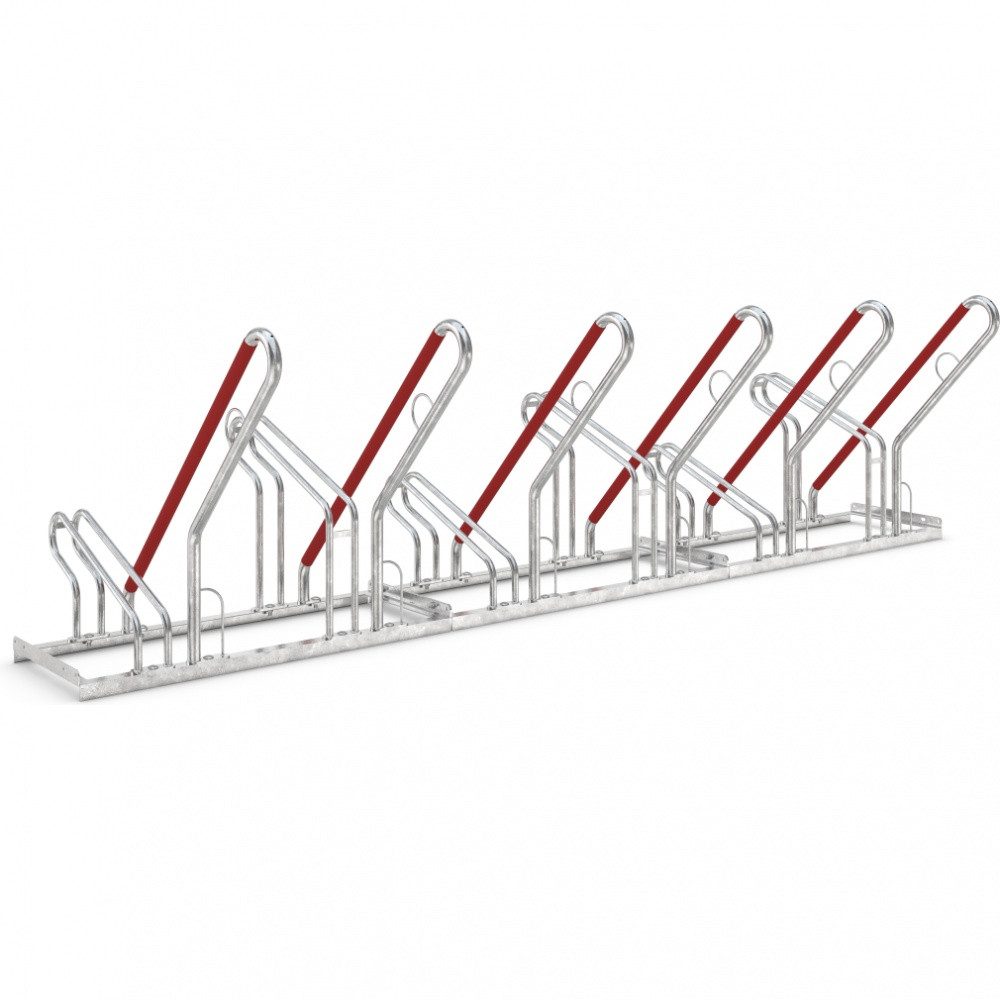 Dreifke Fahrradständer Fahrrad Anlehnparker 2506 XBF, zur Freiaufstellung, 6 Räder einseiti, für 6 Fahrräder