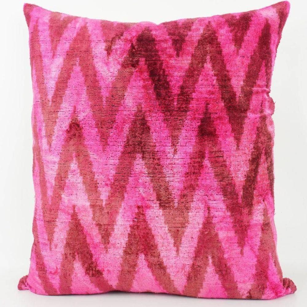 Thanks, A LOT Kissenhülle Thanks A LOT Kissenhülle Silk-Velvet Zigzag Pink-Rot 50 x 50 cm