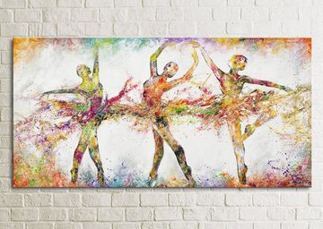 YS-Art Gemälde Buntes Balett, Menschen, Tanzende Frau Tütü Leinwand Bild Handgemalt Abstrakt