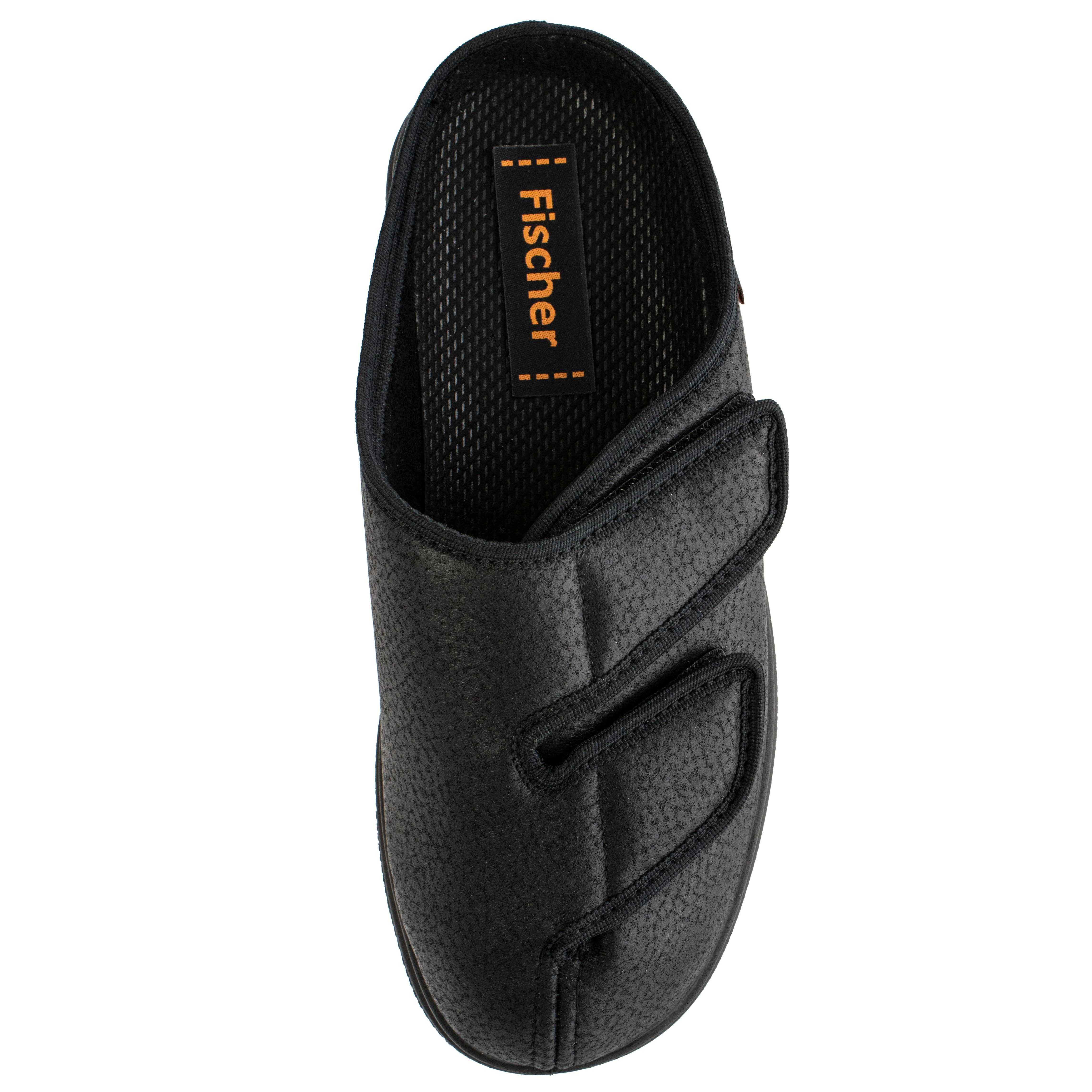 Fischer-Markenschuh Ortho Hausschuh Pantoffel, Weite K, Klettverschlüsse, Einlegesohle herausnehmbar