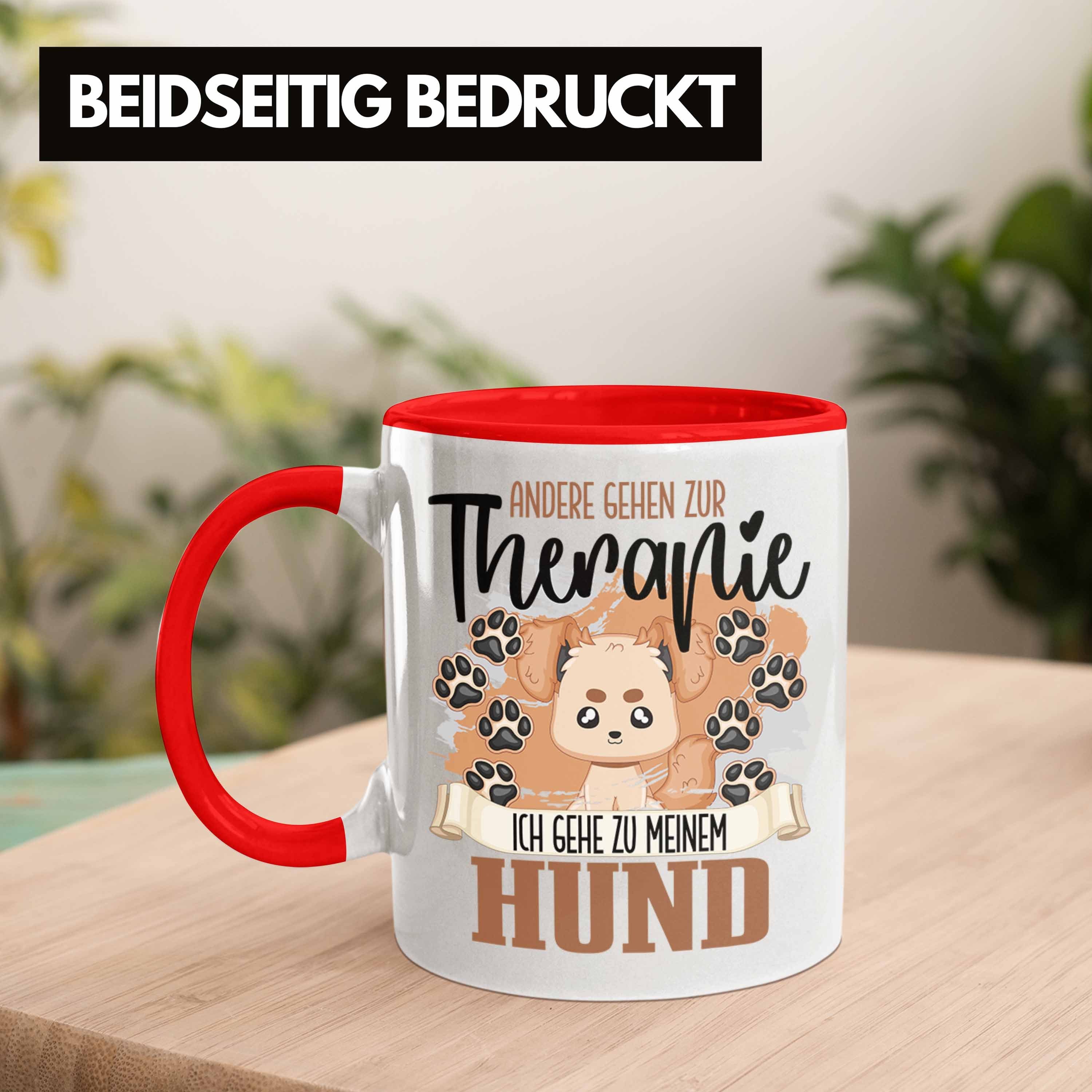 Geschenk für Mama Besitzer Trendation Papa Trendation Tasse - Hunde Therapie Tasse Rot Hund