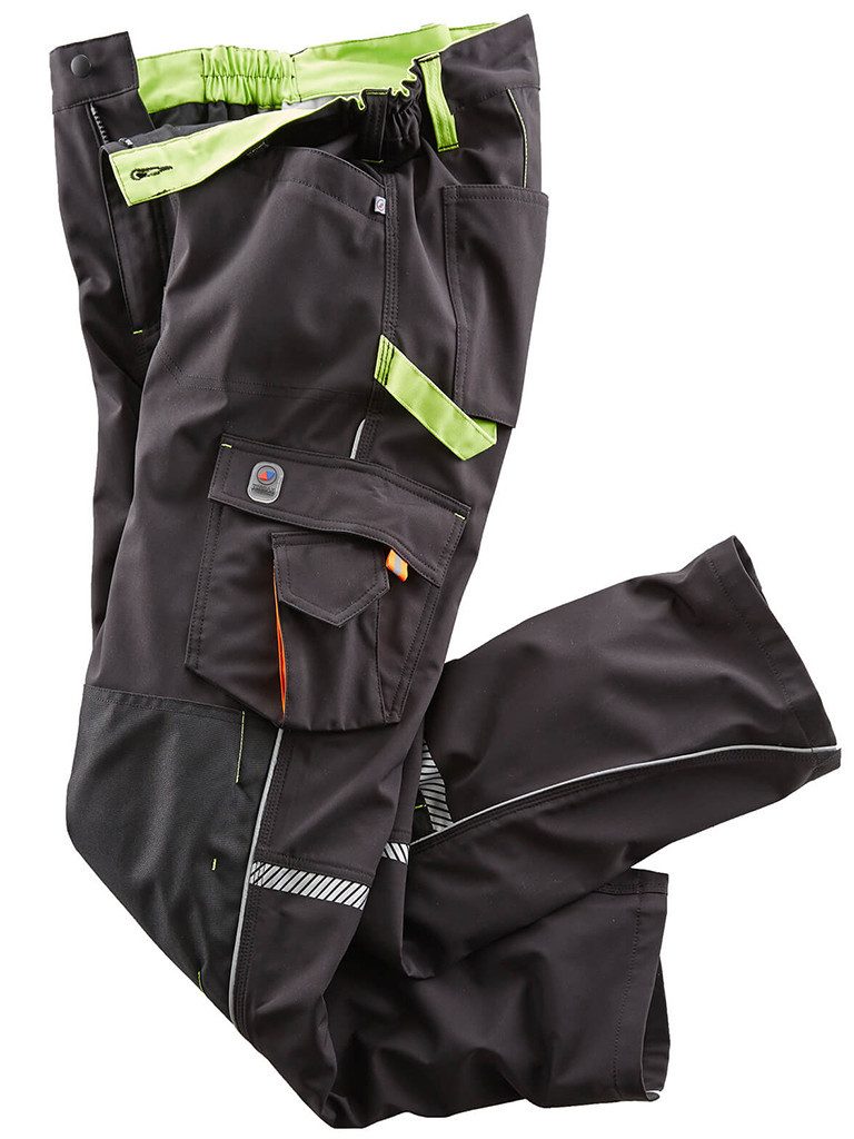 Terrax Workwear Softshellhose Herren Arbeitshose mit zahlreichen Taschen und reflektierenden Details