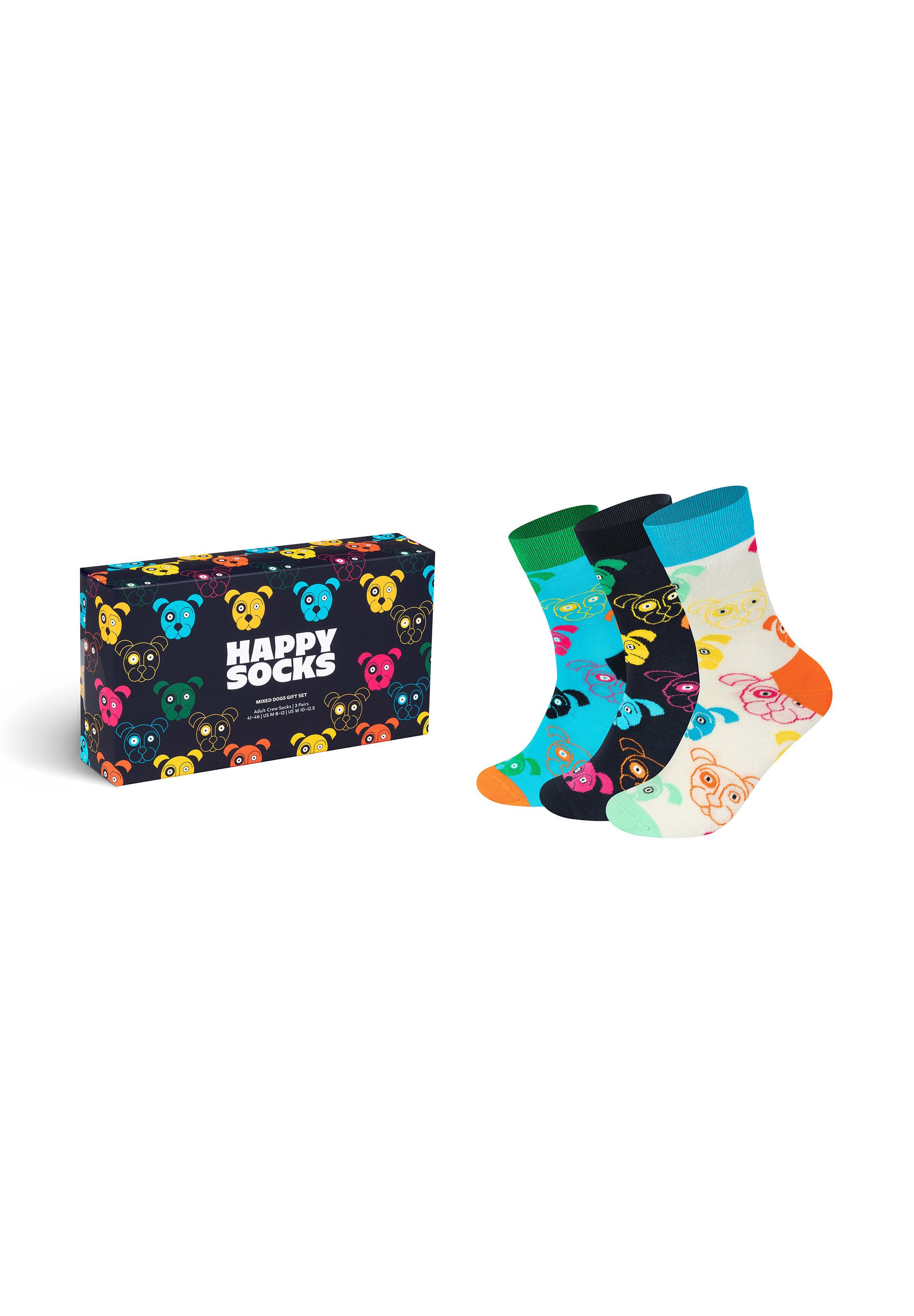 Happy Socks Basicsocken 3-Pack Mixed Dog Socks Gift Set aus nachhaltiger Ba günstig online kaufen