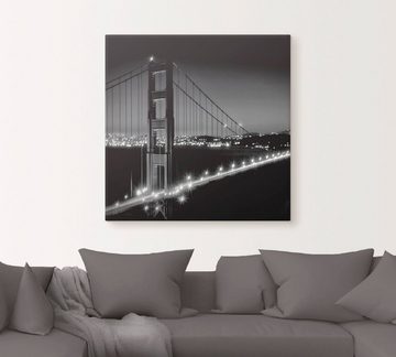Artland Leinwandbild Golden Gate Bridge am Abend I, Amerika (1 St), auf Keilrahmen gespannt