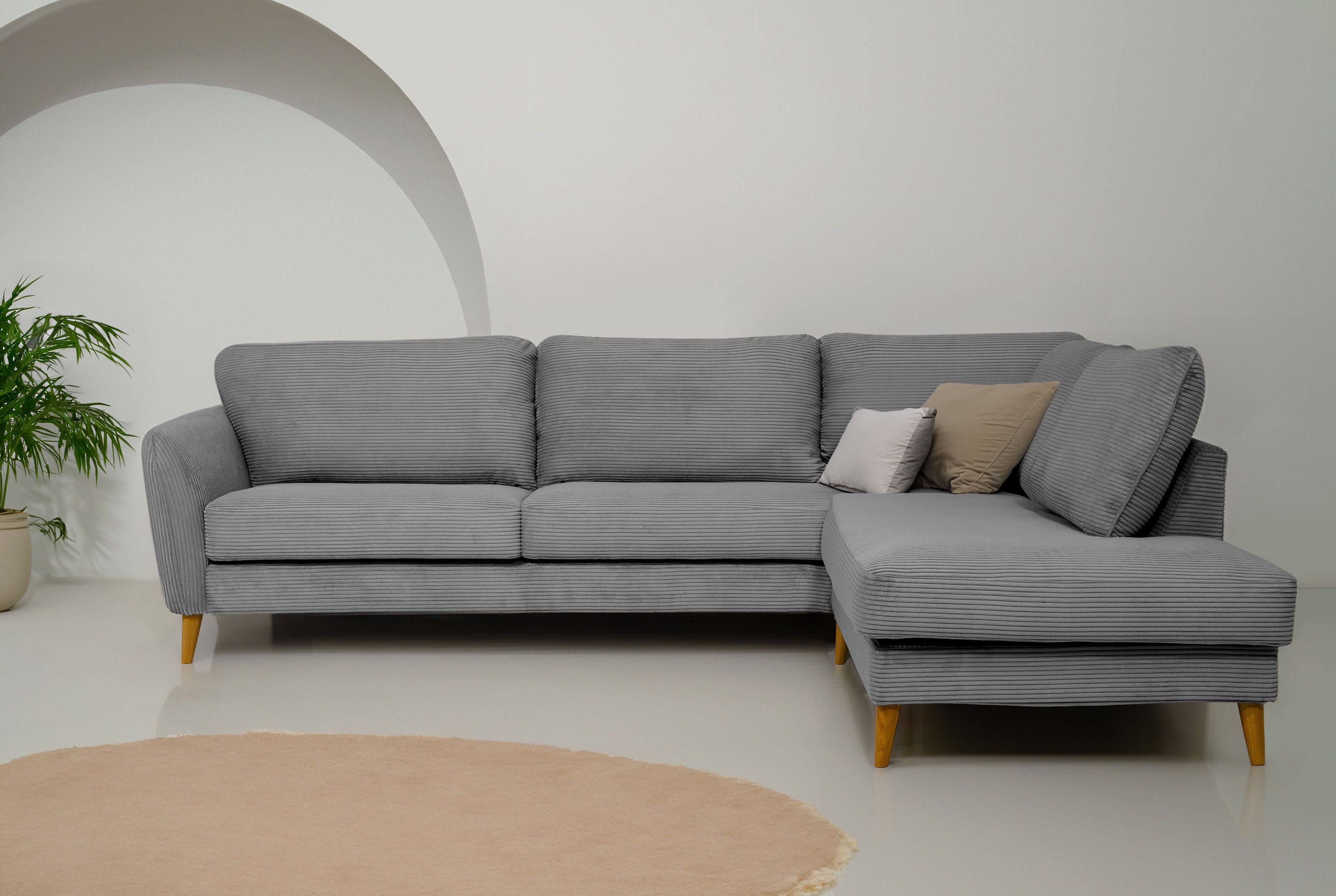 Ecksofa MARSEILLE 278/202 cm, L-Form, Ottom. rechts/links, verschiedene Bezüge