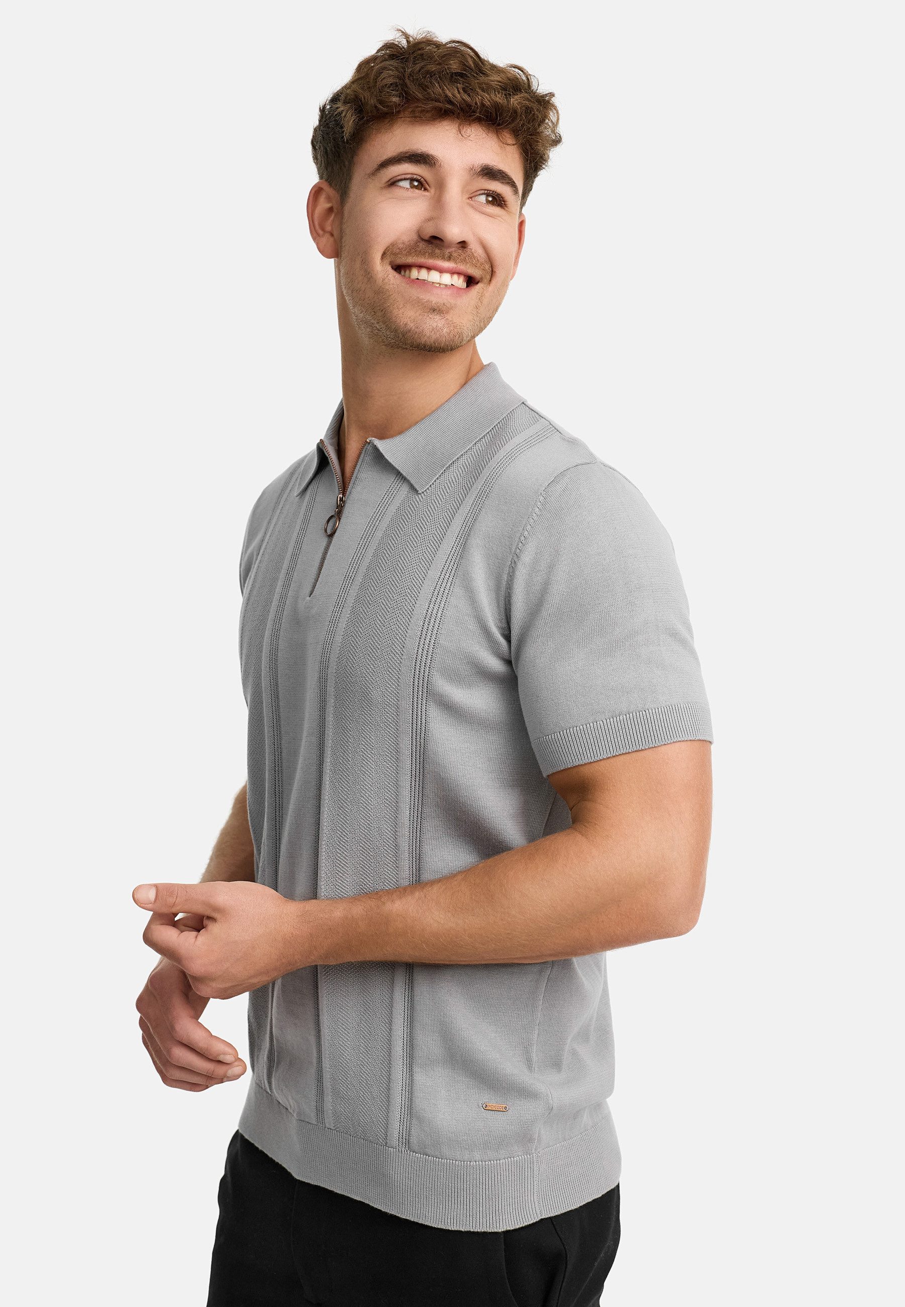 Indicode Poloshirt Herren INSago Polo Shirt Herrenshirt Kurzarm-Poloshirt mit Reißverschluss