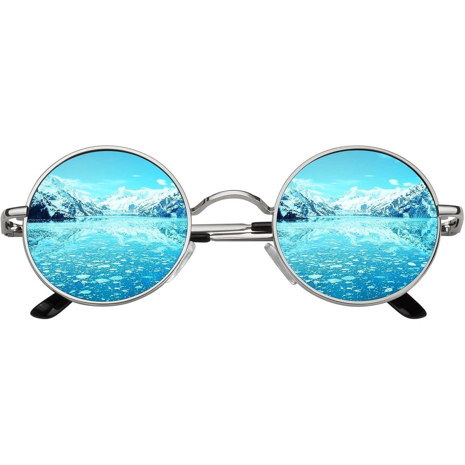 LuxusKollektion Retrosonnenbrille Retro Sonnenbrille Rund Hippie Polarisiert UV400