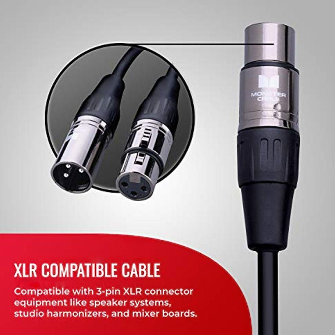 Monster Cable Classic XLR Mikrofonkabel 6m Audio-Kabel, (600 cm), XLR-Kabel 6 m