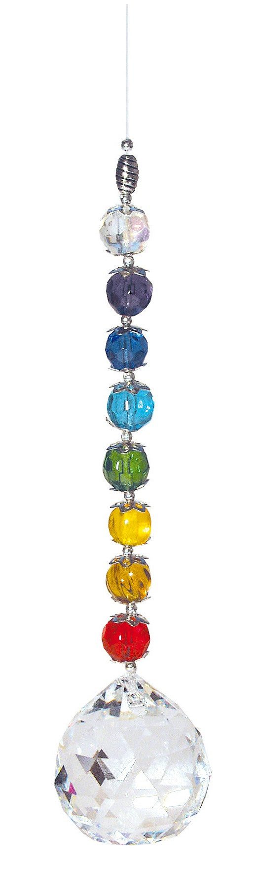 Saraswati Hängedekoration Suncatcher aus Glas und Metall mit 40mm Bleikristall Kugel > 30% PbO