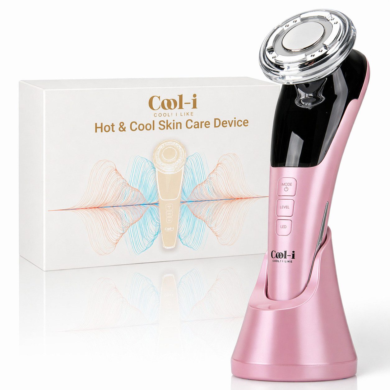 COOL-i ® Mikrodermabrasionsgerät 5-in-1 Beautygerät – Für ergänzende Gesichtspflege, LED, EMS, Wärme/Kälte & Massage – Tägliche Pflege für Ihre Haut