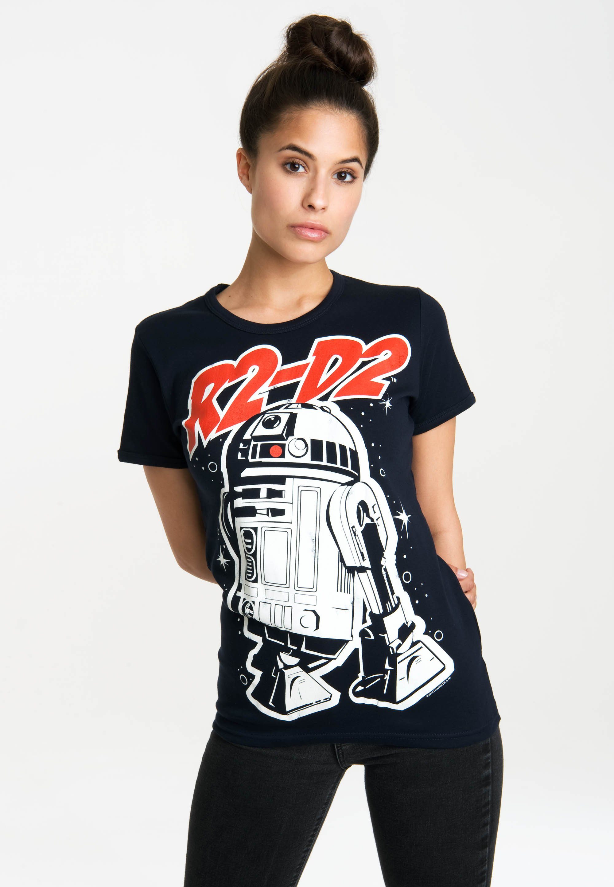 LOGOSHIRT T-Shirt R2-D2 lizenzierten mit Originaldesign