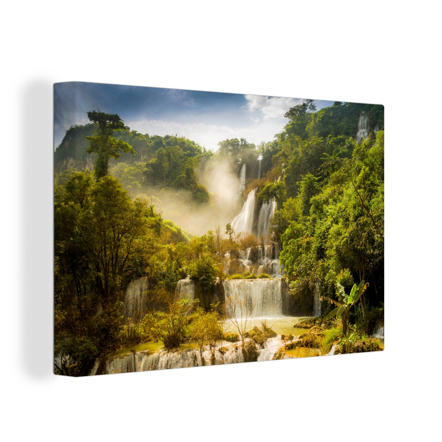 30x20 Leinwandbild - Aufhängefertig, Leinwandbilder, Wasserfälle cm Tropen, Thailand St), Wandbild OneMillionCanvasses® - (1 Wanddeko,