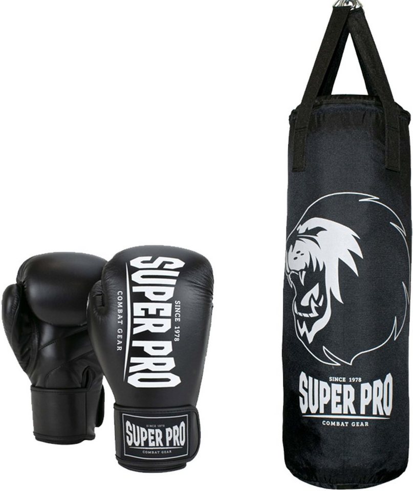 Super Pro Boxsack Boxing Set Punch (Set, mit Boxhandschuhen), Schöner,  solider Boxhandschuh in 12 oz