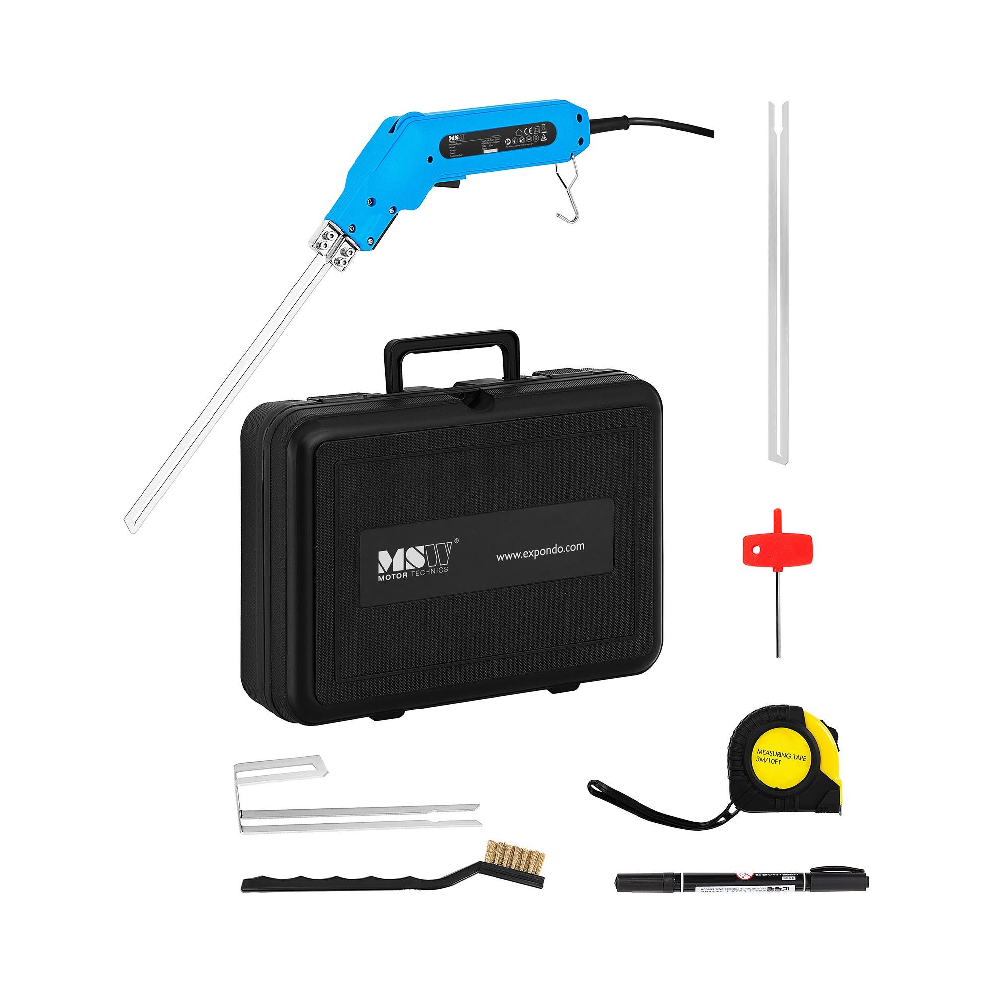 MSW Heißdrahtschneider Styroporschneiderbis 250 mm Styrocutter 250 W 500 °C Profilklinge, 230 in V, 250 in W